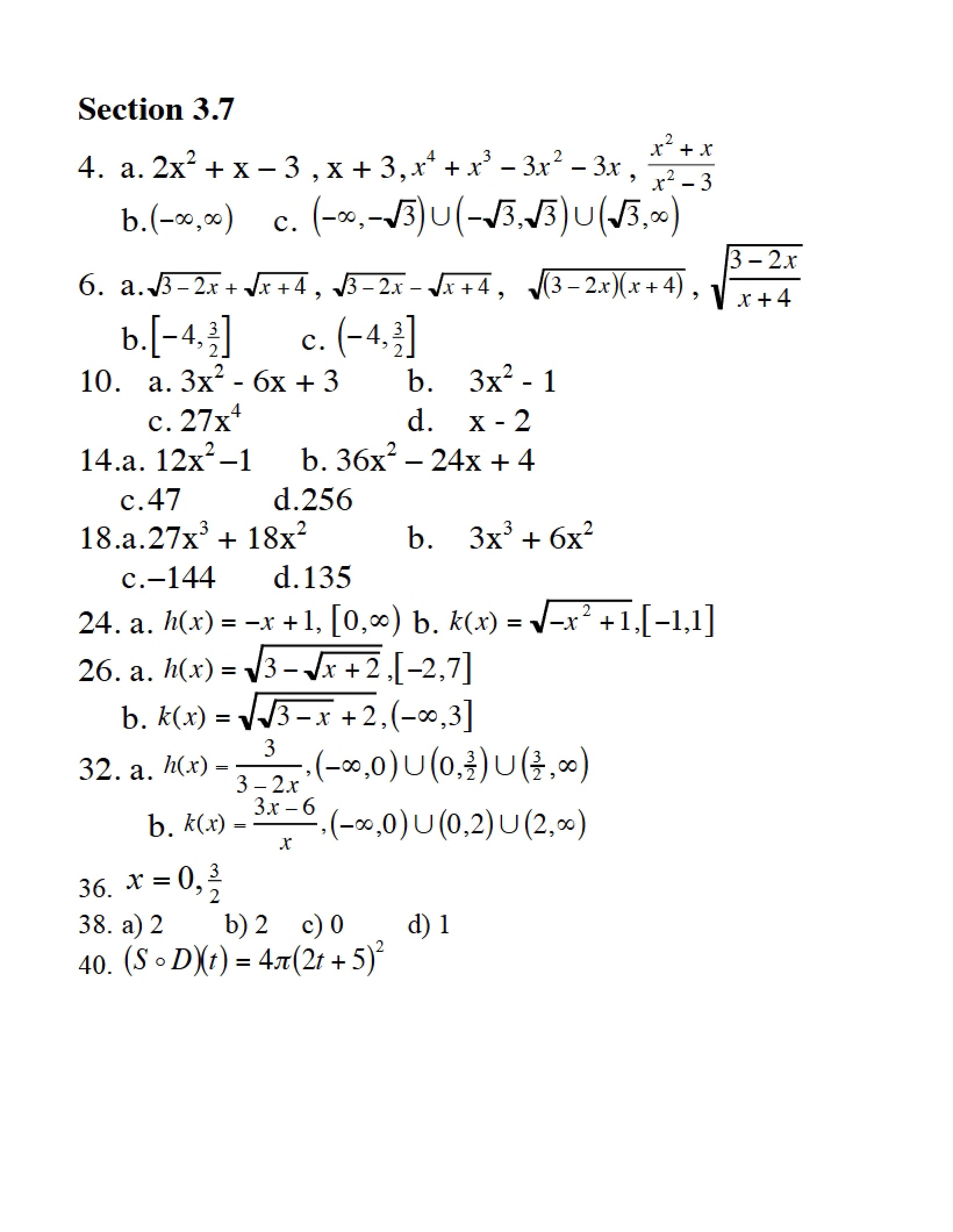 Notes on Precalculus