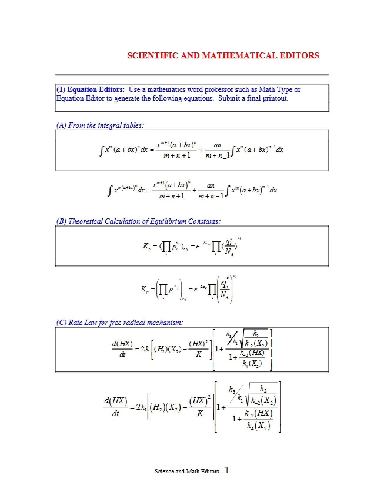 Editors for Math and Science B