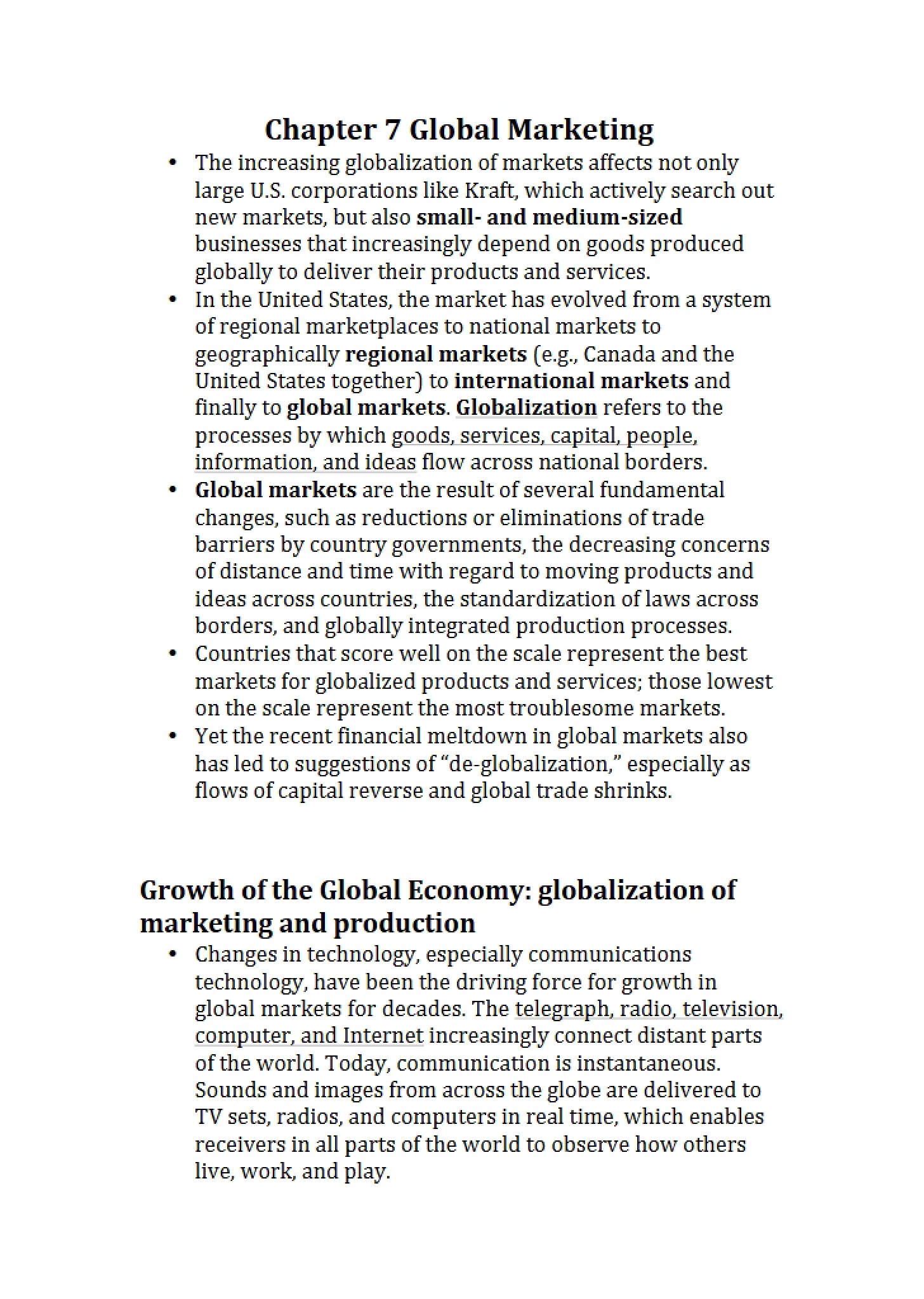 Global Marketing (Chapter 7)