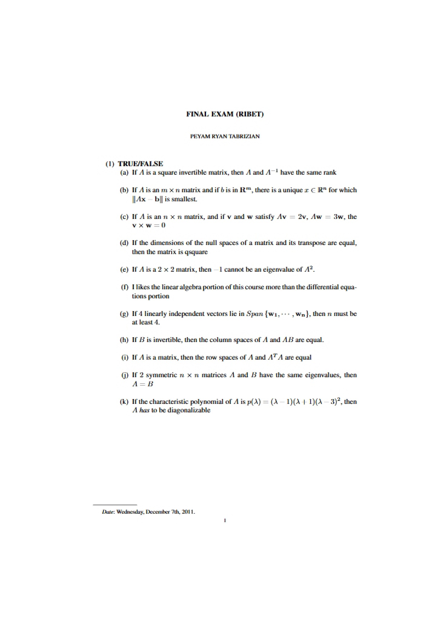 Final Exam Math 54
