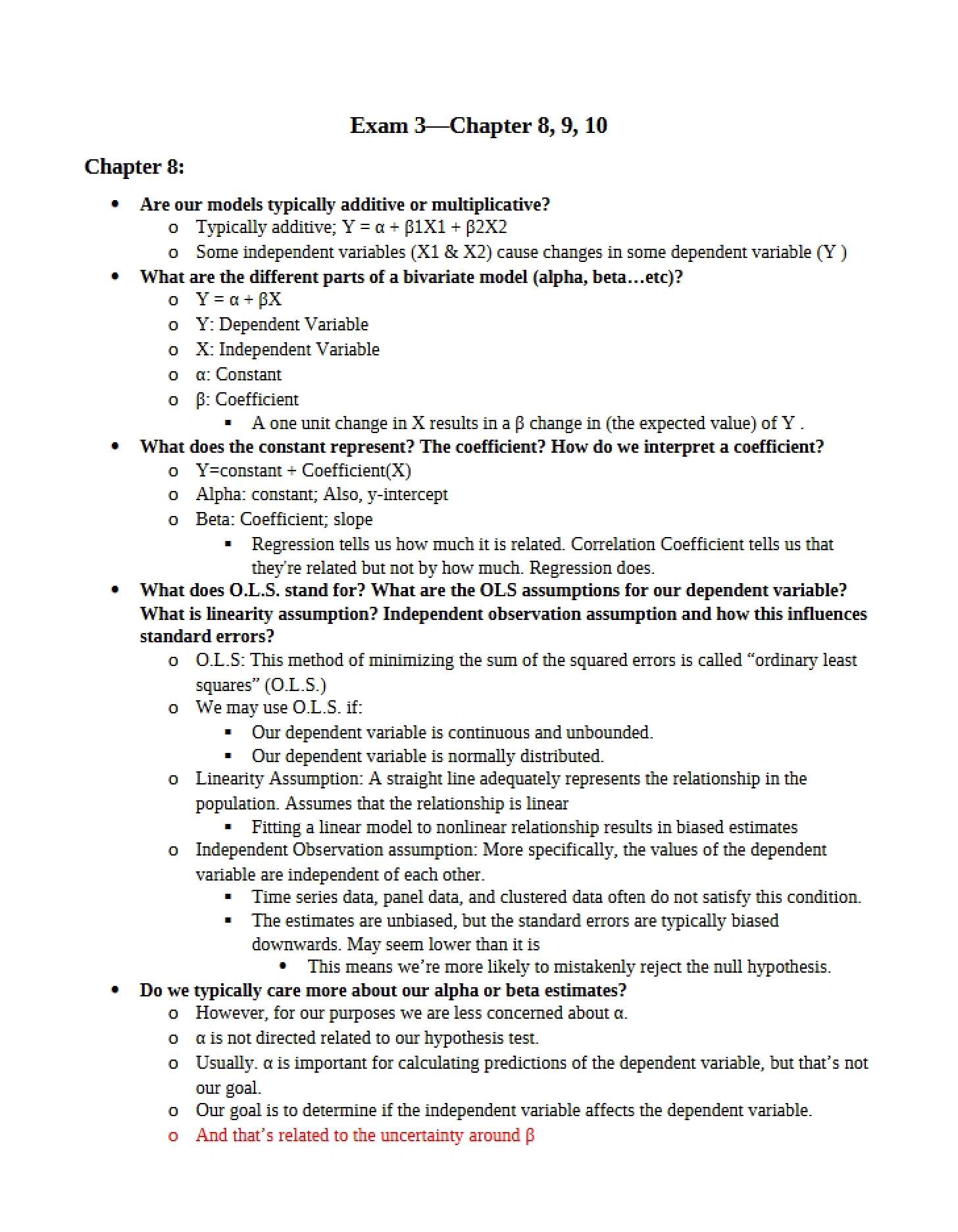 Chapters 8-10 Exam 3