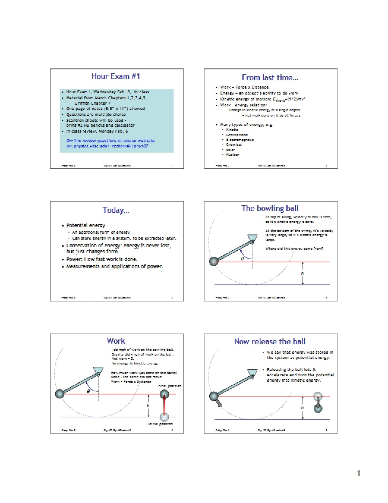 Notes on Lecture 8