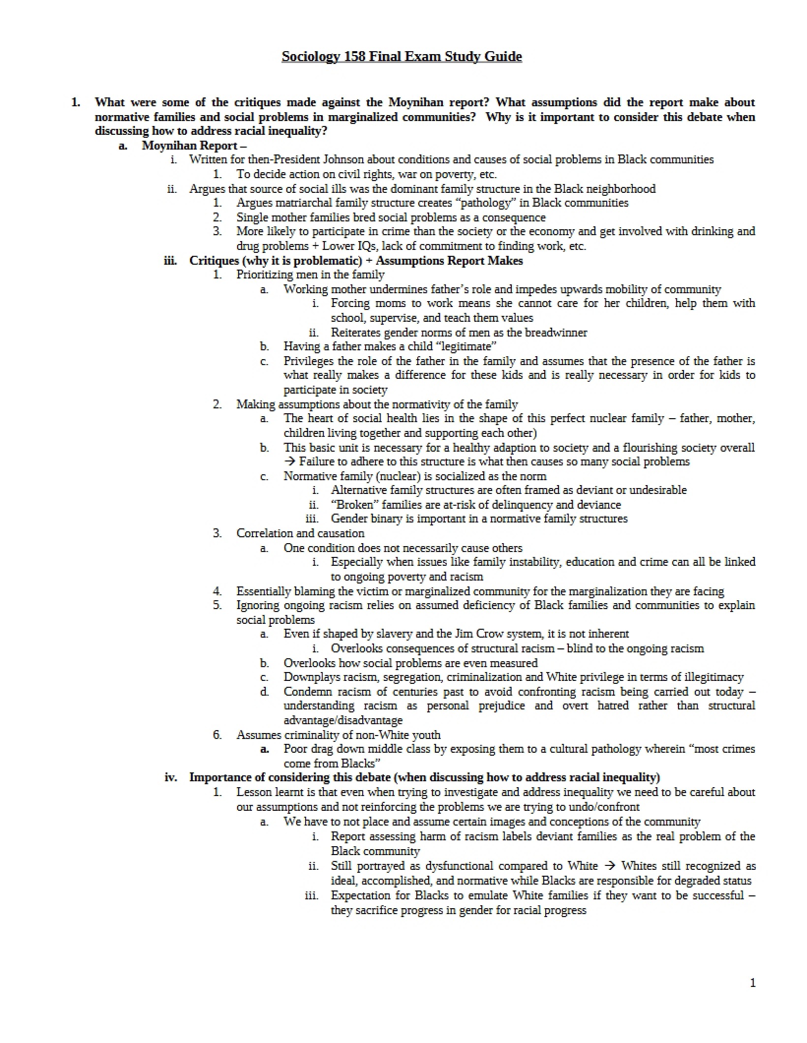 Guide for Final Examination
