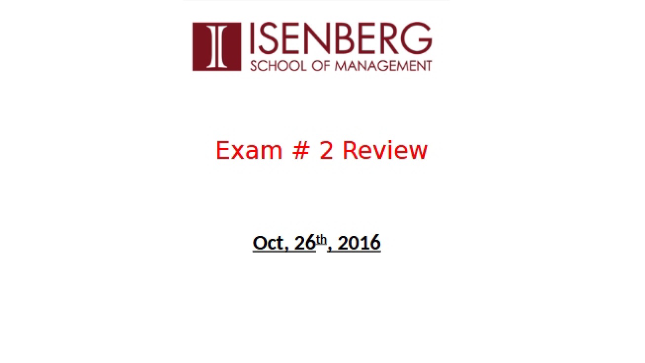Review Guide for Second Exam