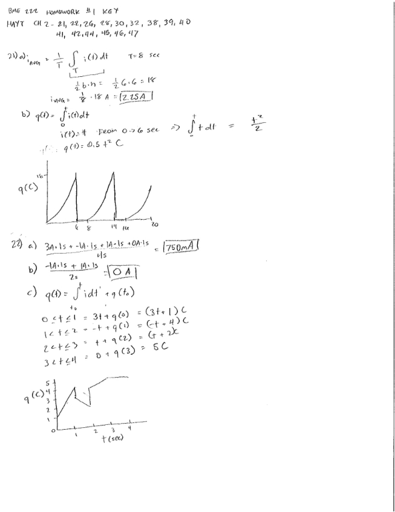 Answer Key for Homework One