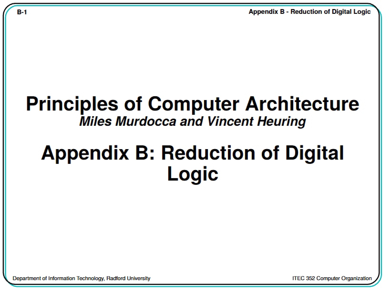 Digital Logic Reduction