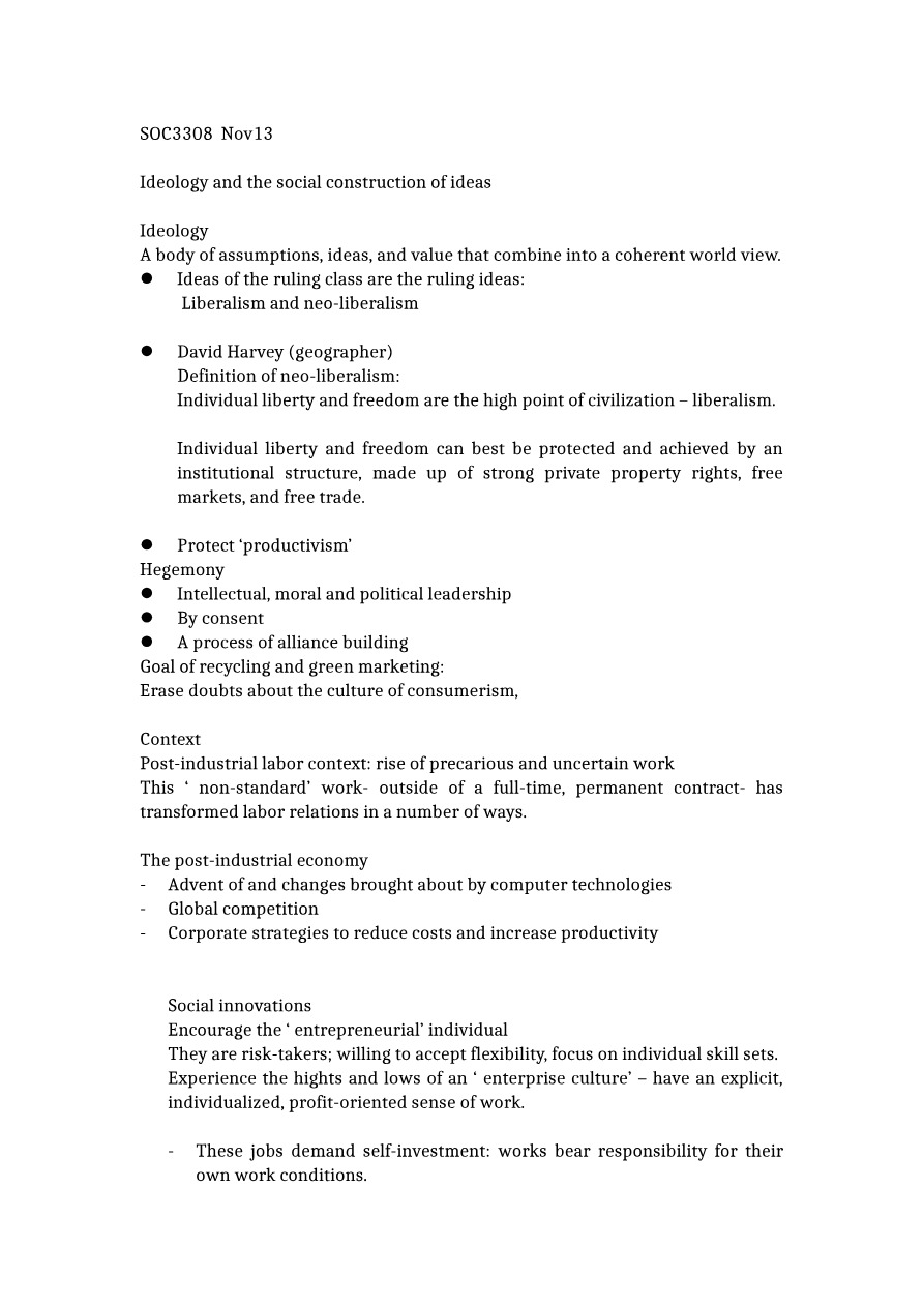 Notes on Ideology and the Social Construction of Ideas