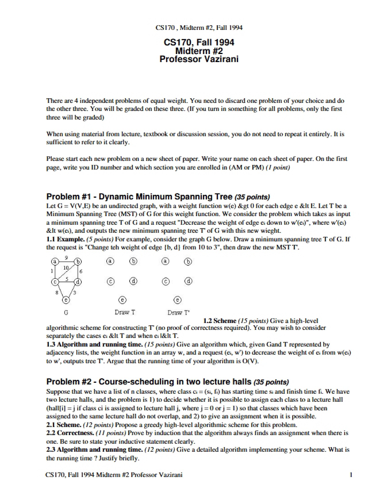 Midterm for CS170