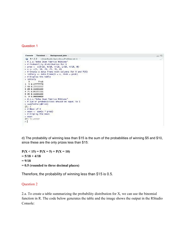 Binomial Random Distribution - Calculating Probabilities