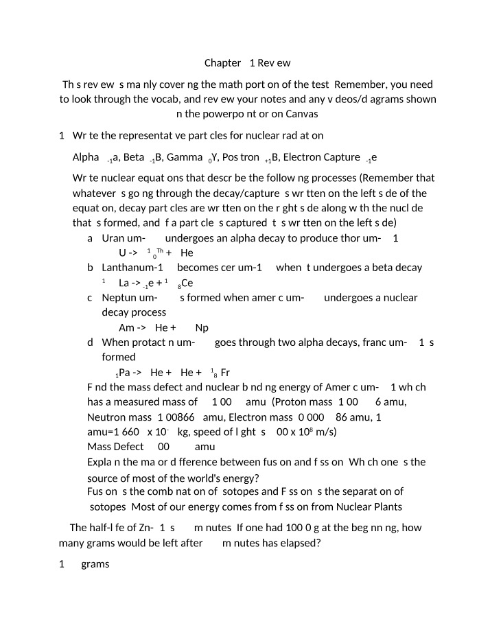 Nuclear Decay - Equations and Differences