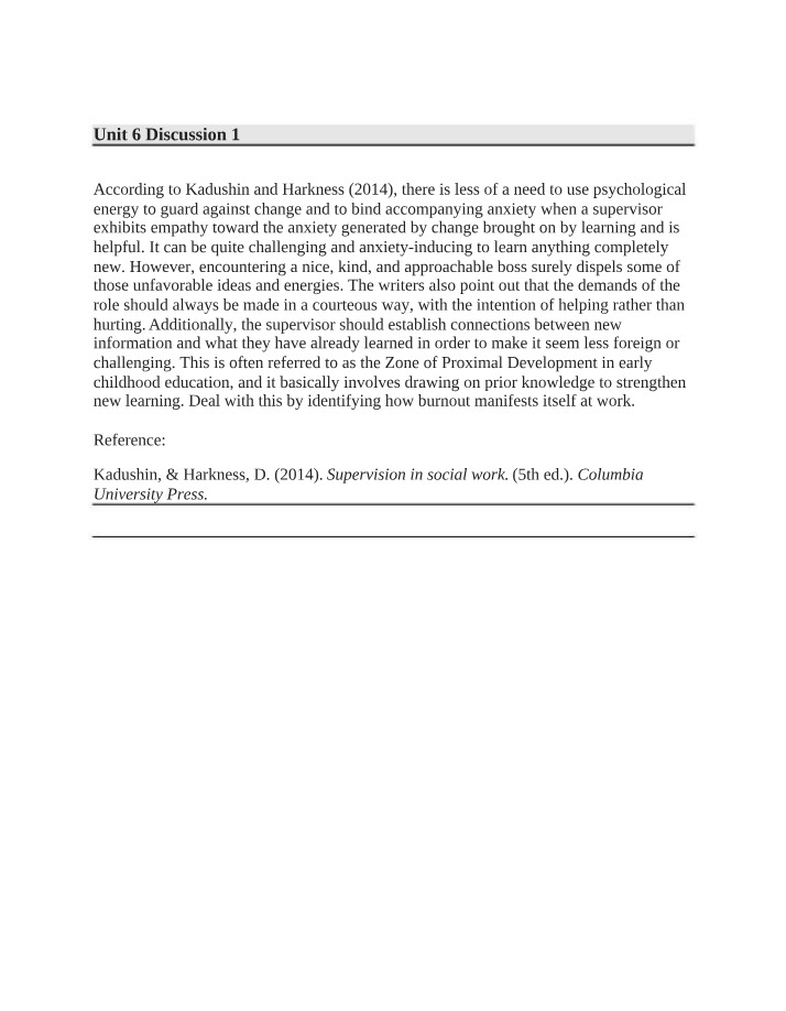 SWK5017 - Unit 6 Discussion 1
