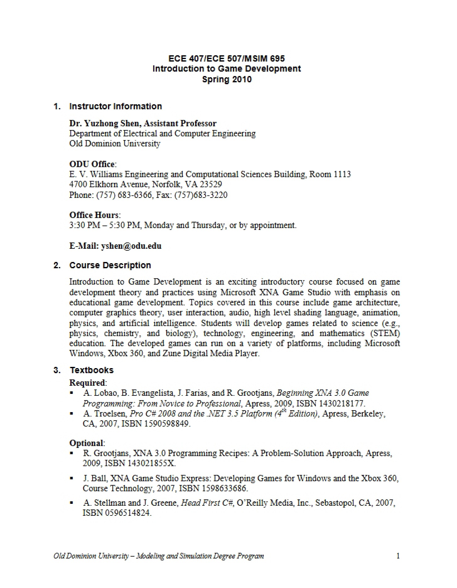 Course Syllabus