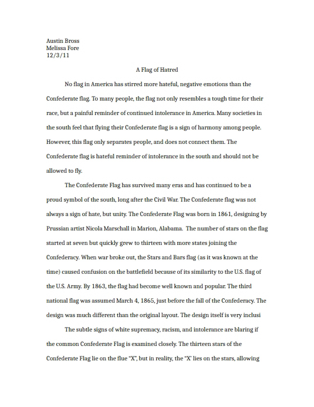 Paper on Confederate Flag