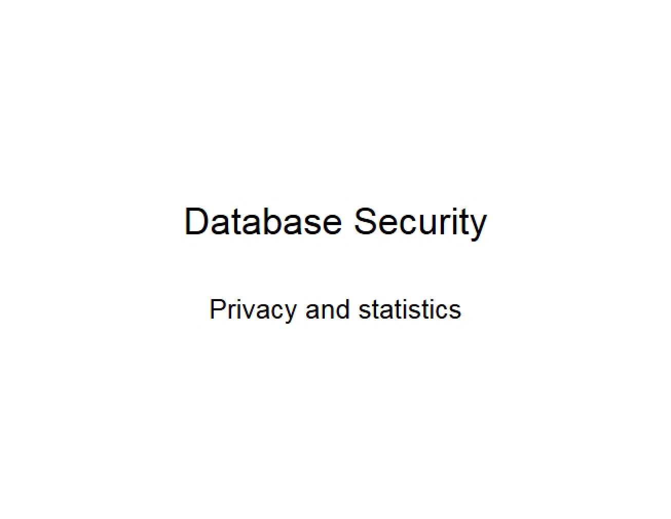 Principles of Securing Databases