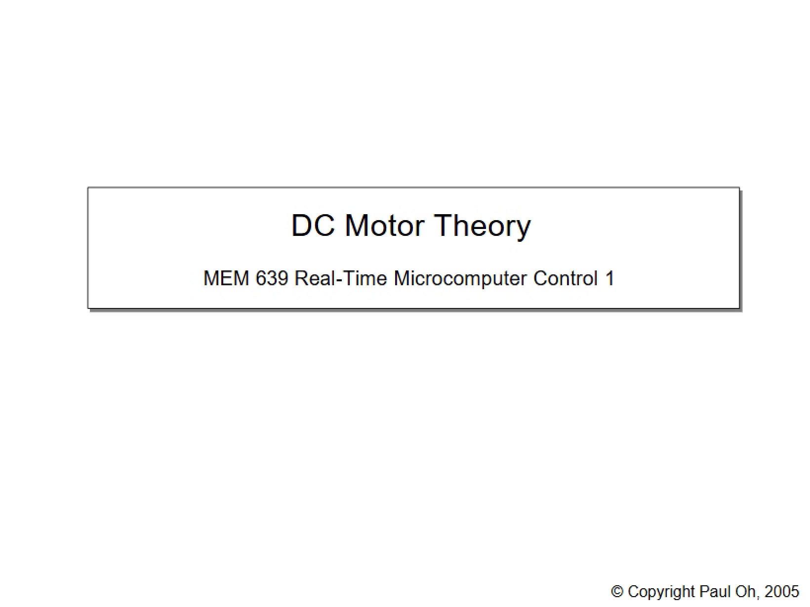 Theory of DC Motors