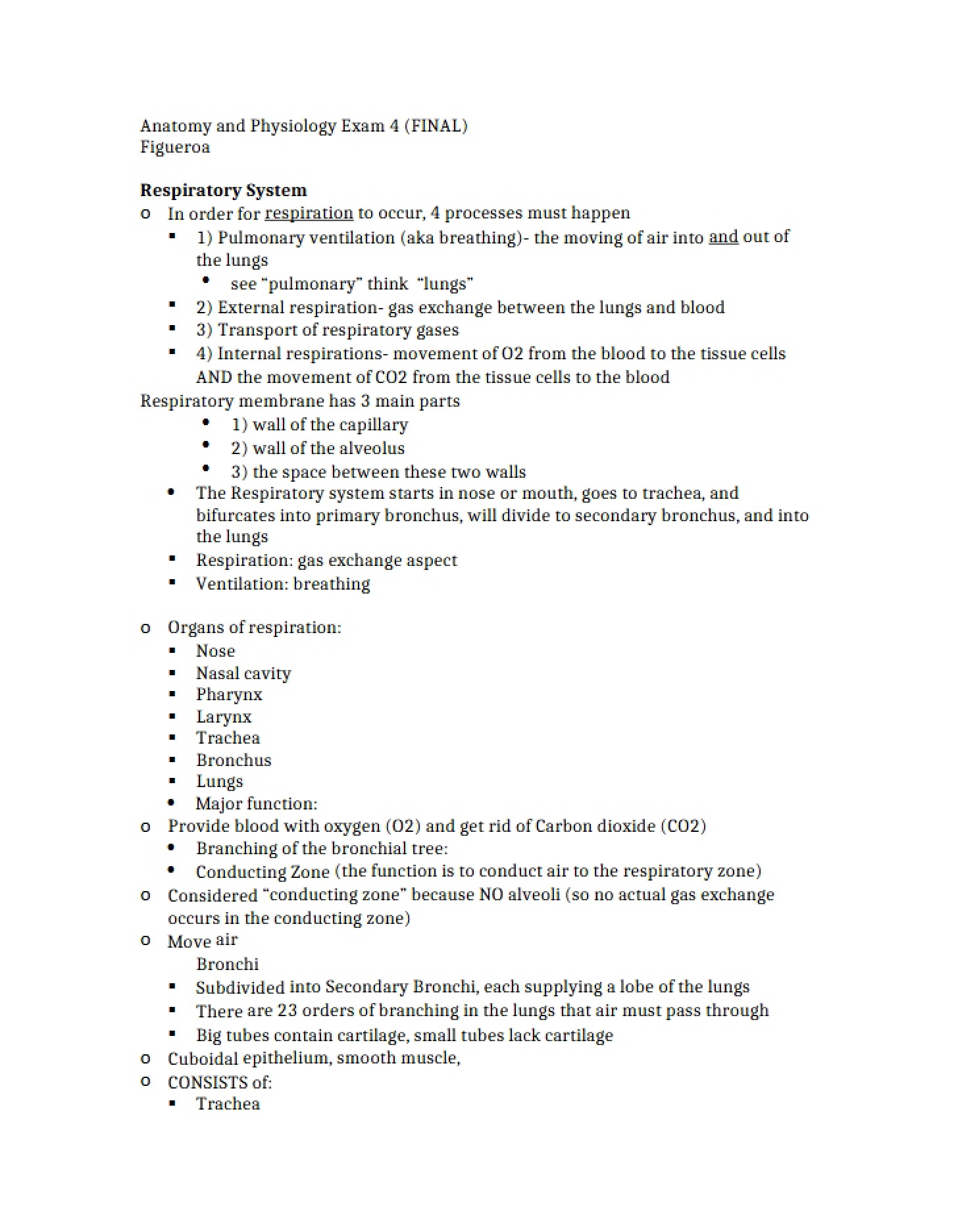 A&P Course Notes