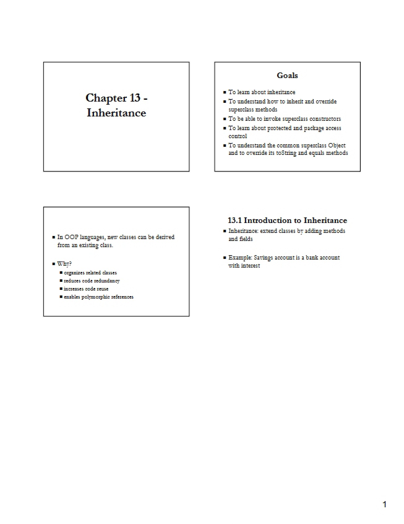 Inheritance - Chapter Thirteen