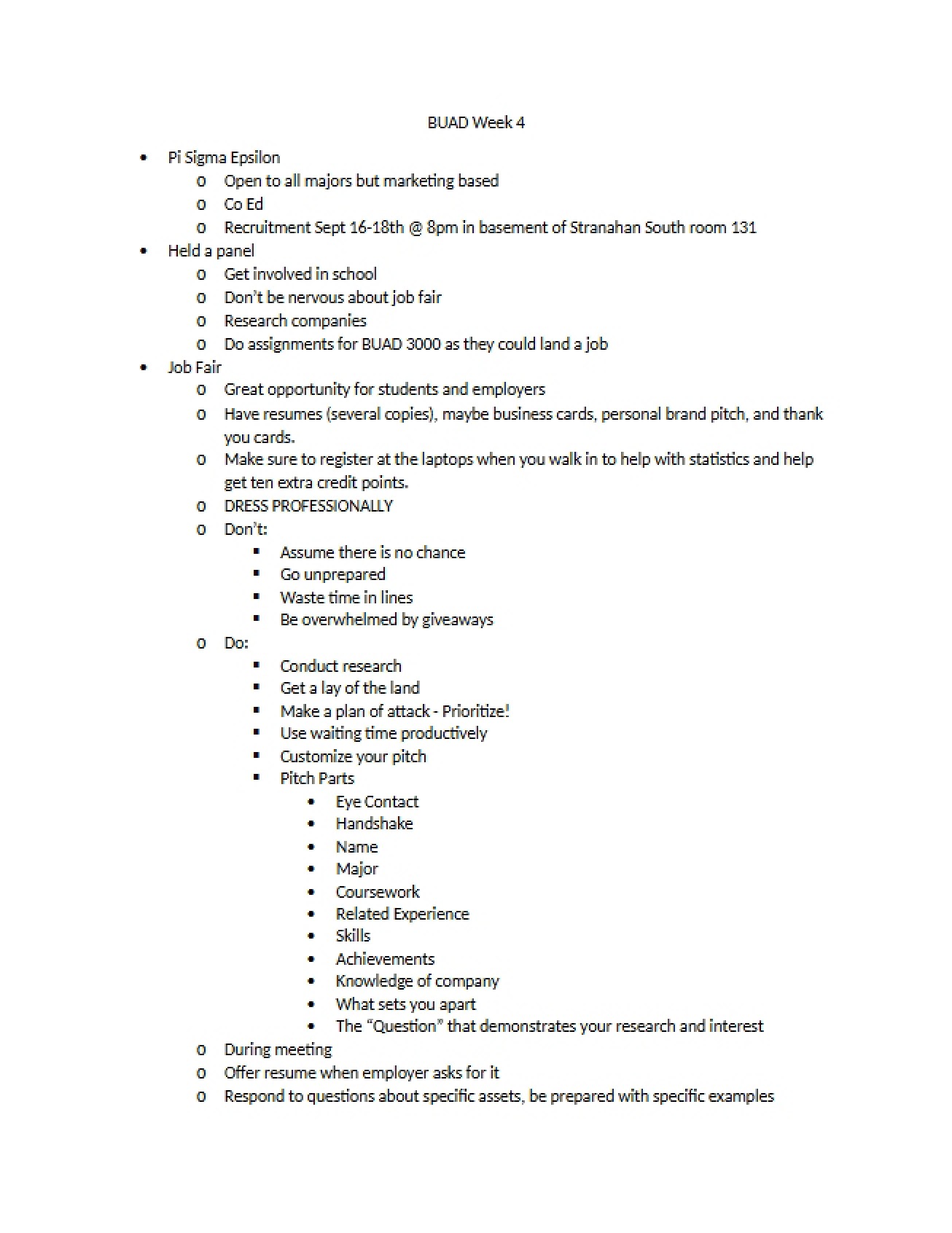 Lecture Notes Career Development