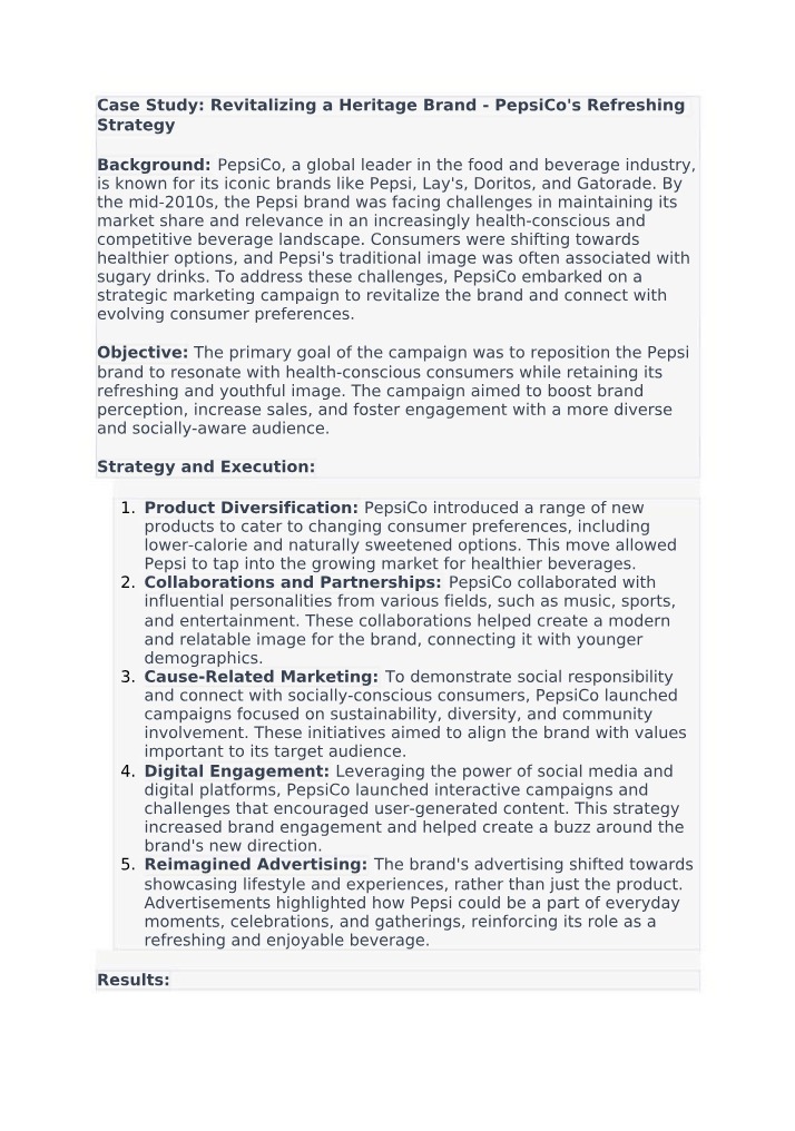 Marketing Principles - Case Study 1