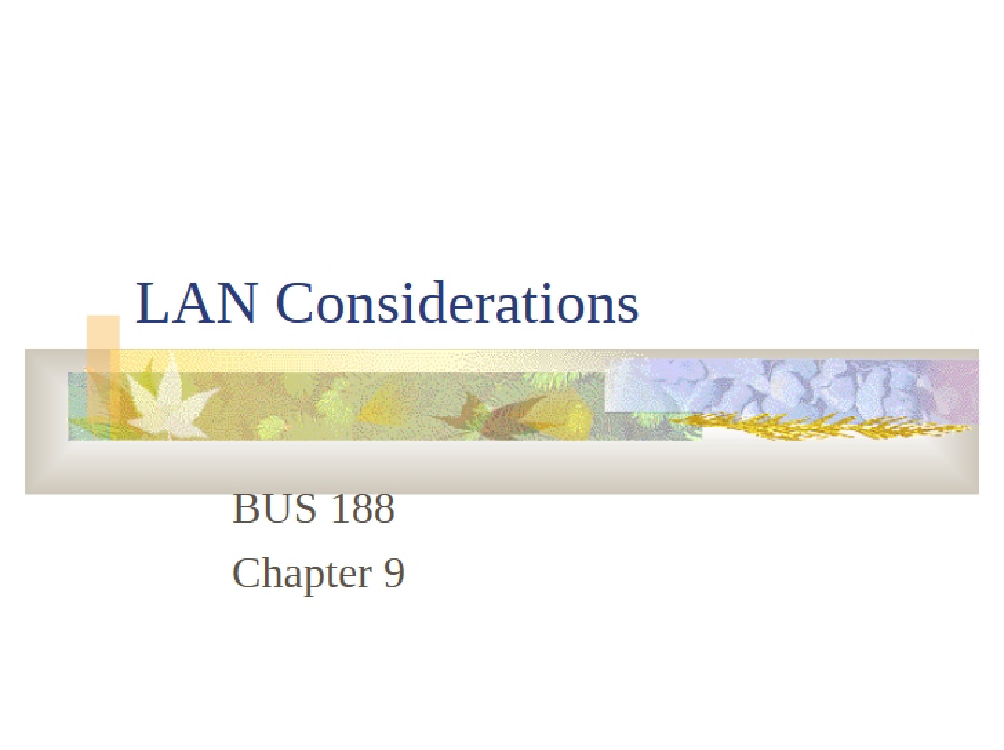 Considerations for LAN
