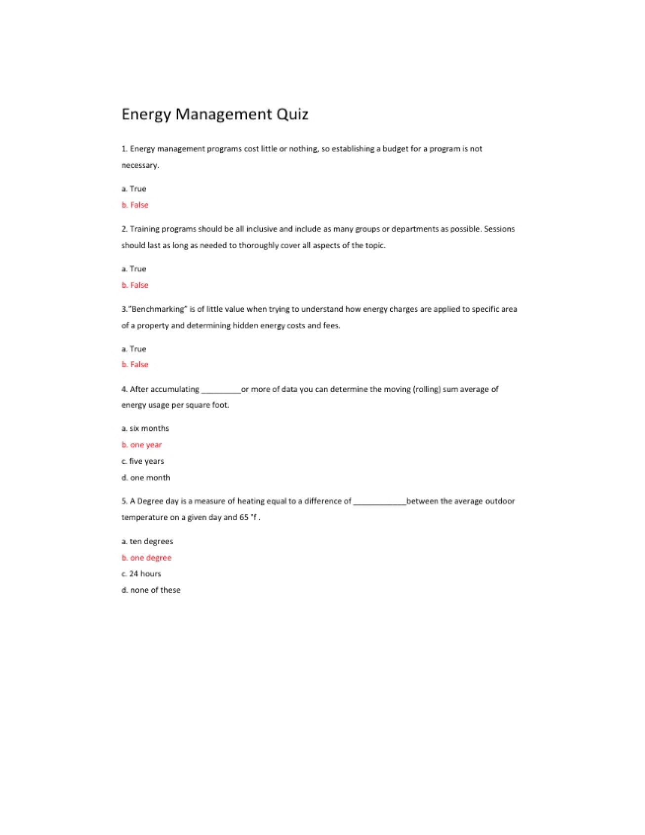 Facility Maintenance Quiz - HB 349