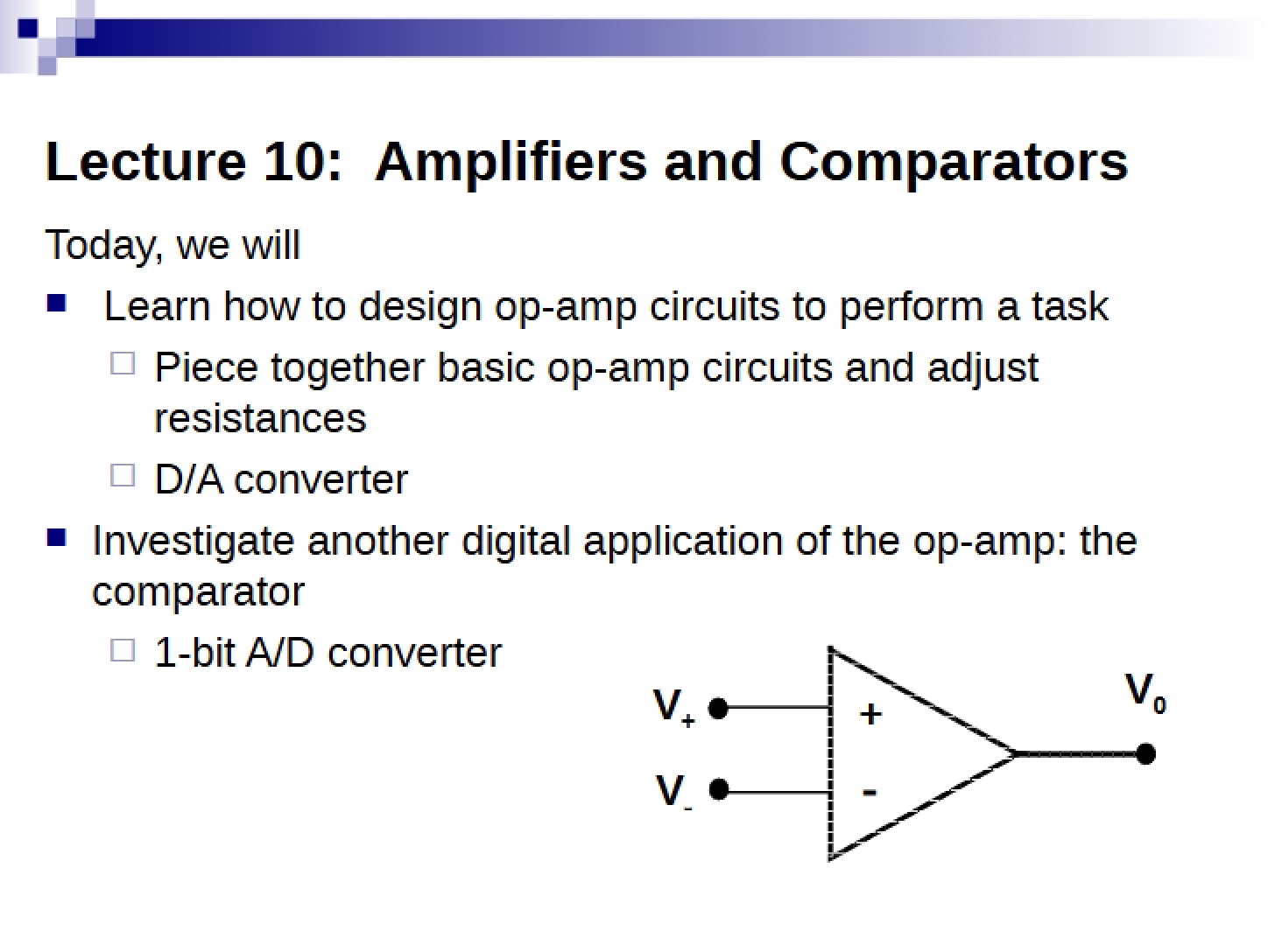 Comparators and Amplifiers