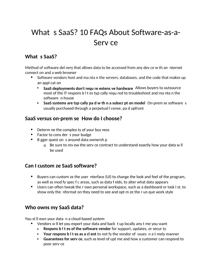 SaaS FAQs - Customization, Data Ownership, and More