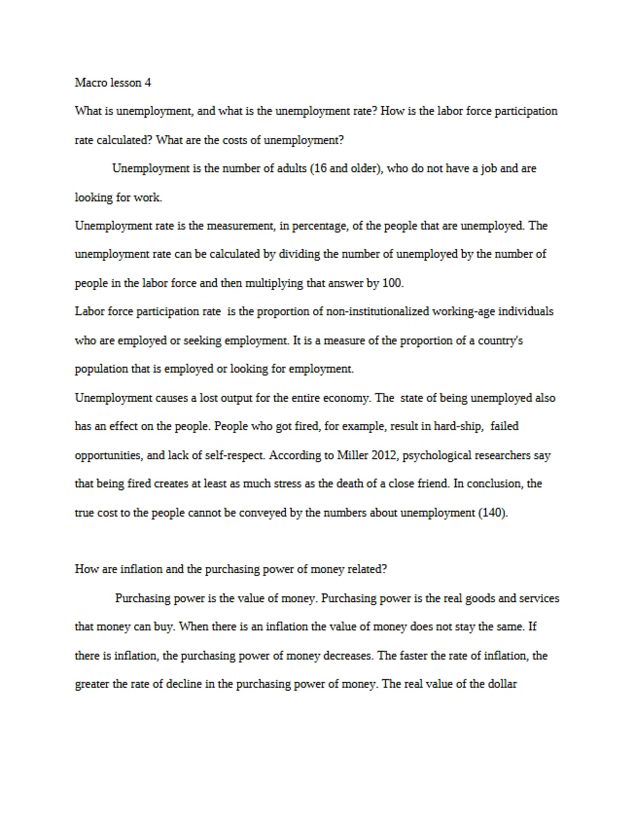 Macroeconomics Assignment 1