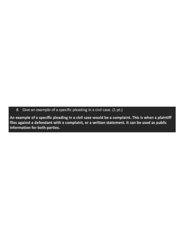 Civil Pleadings and Complaints