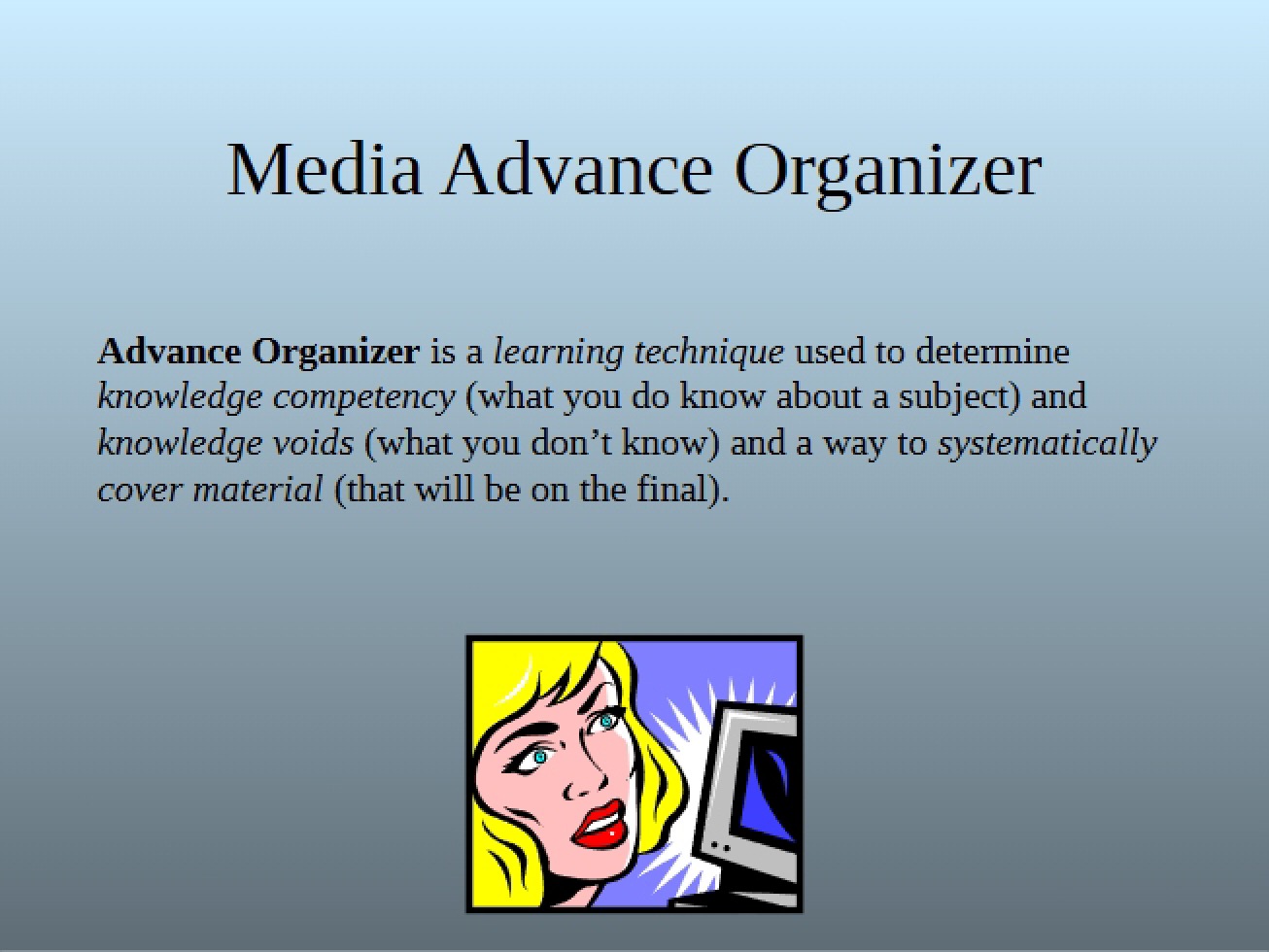 Media Advance Organizer Concepts