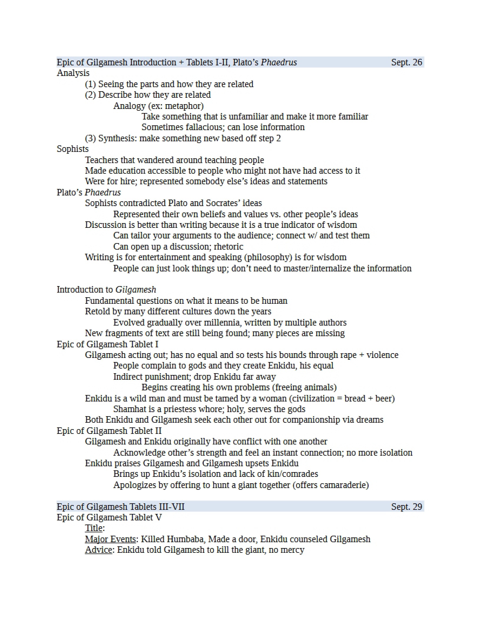 Writing and Rhetoric Notes