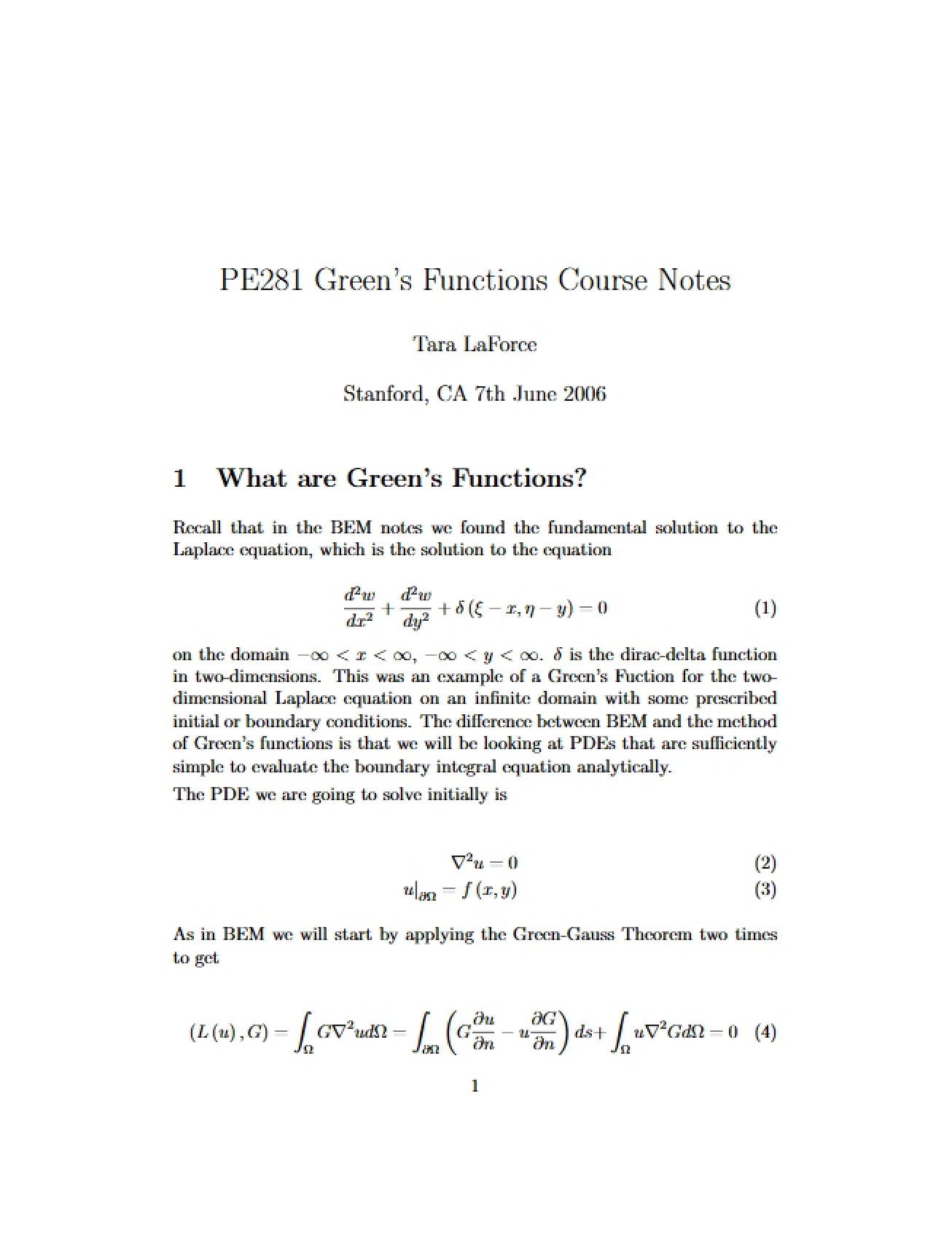 Introduction to Green's Functions