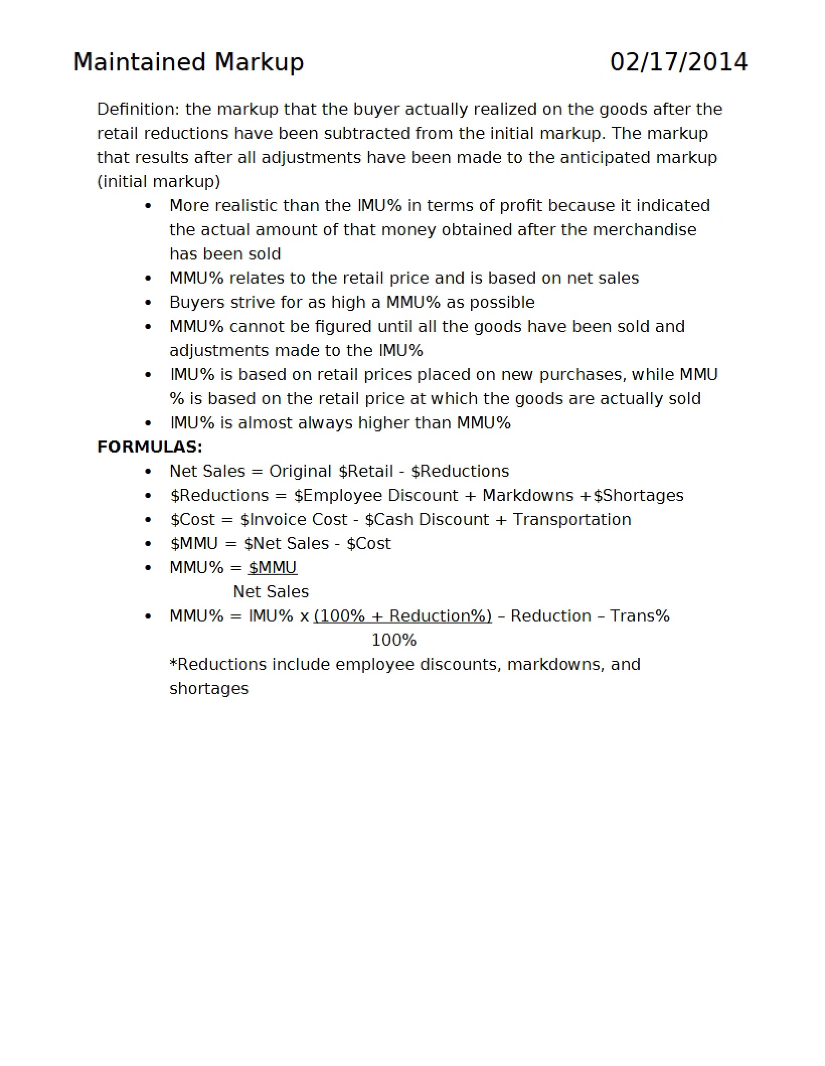 Markup Maintenance