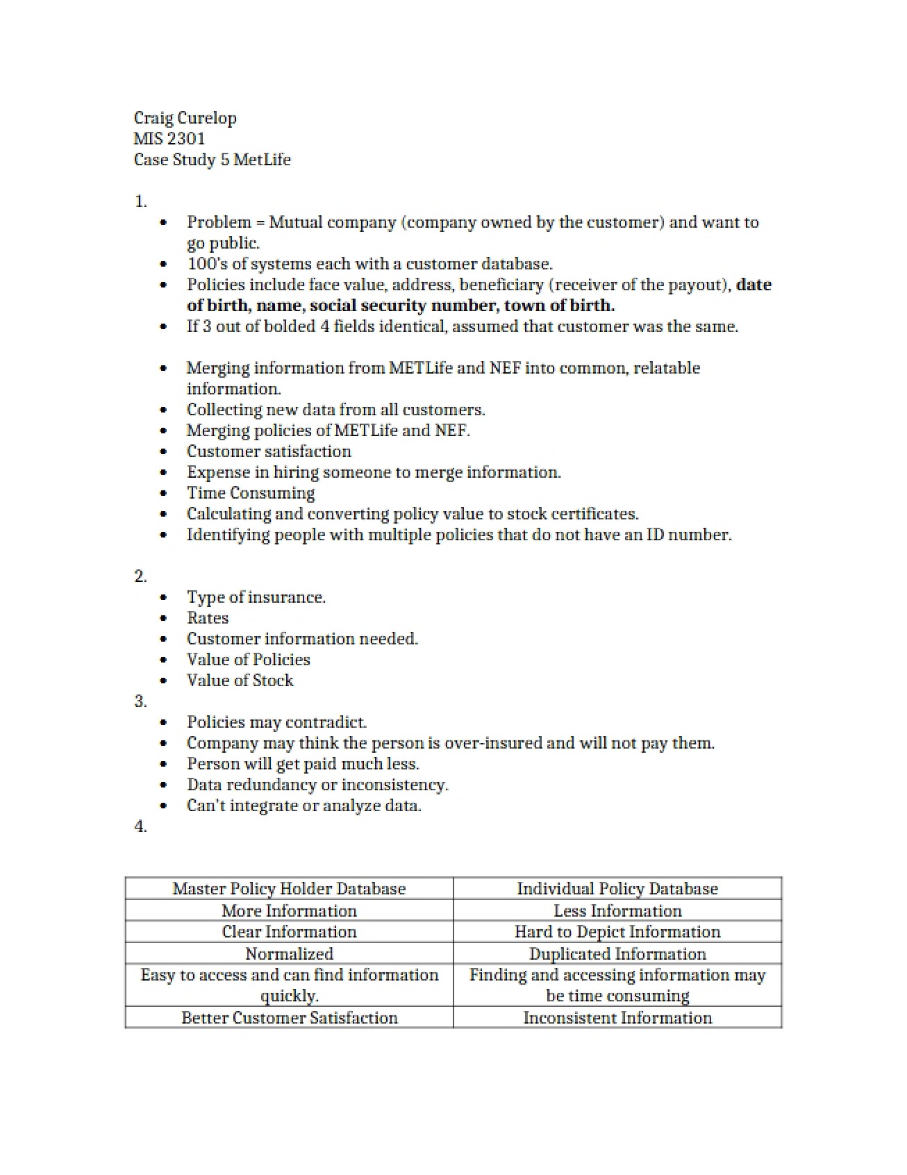 MetLife Case Study 5