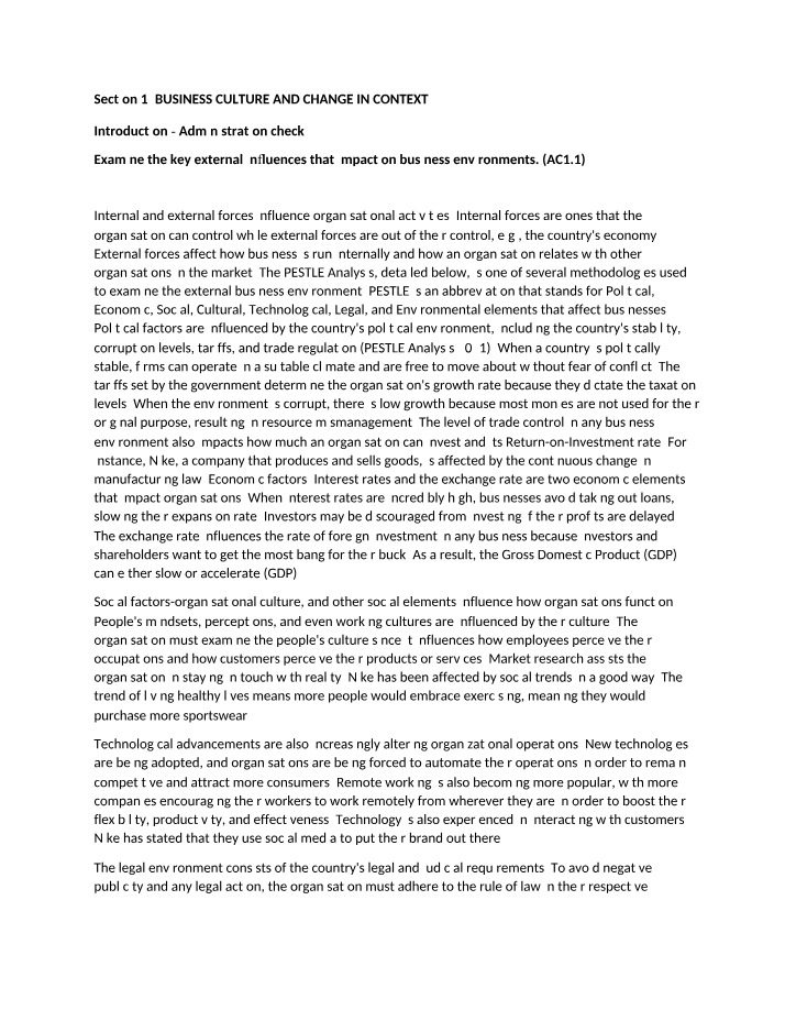 The Impact of External Influences on Business
