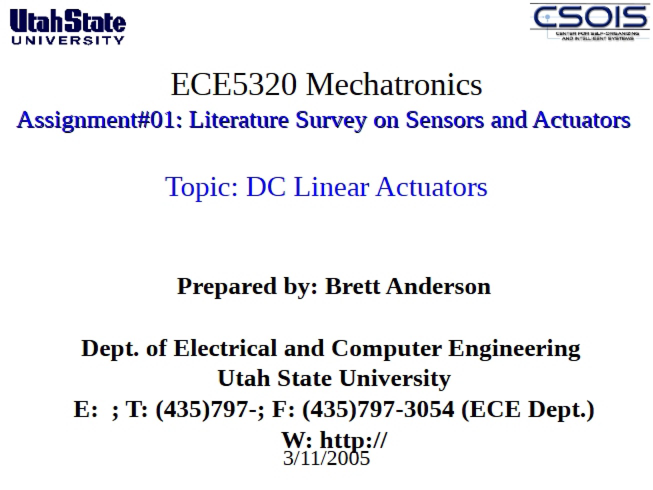 Linear Actuators DC Powered