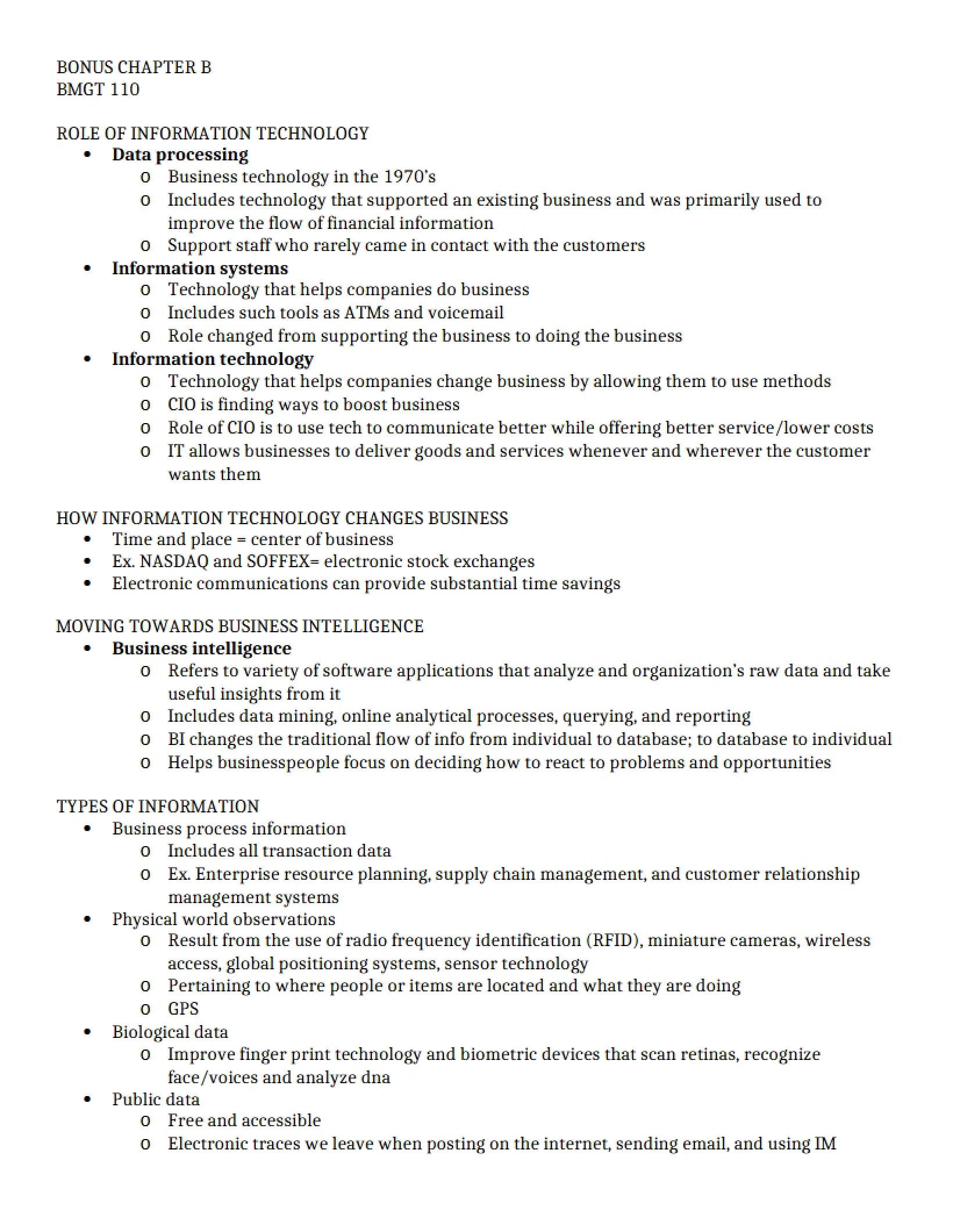 Information Technology Role