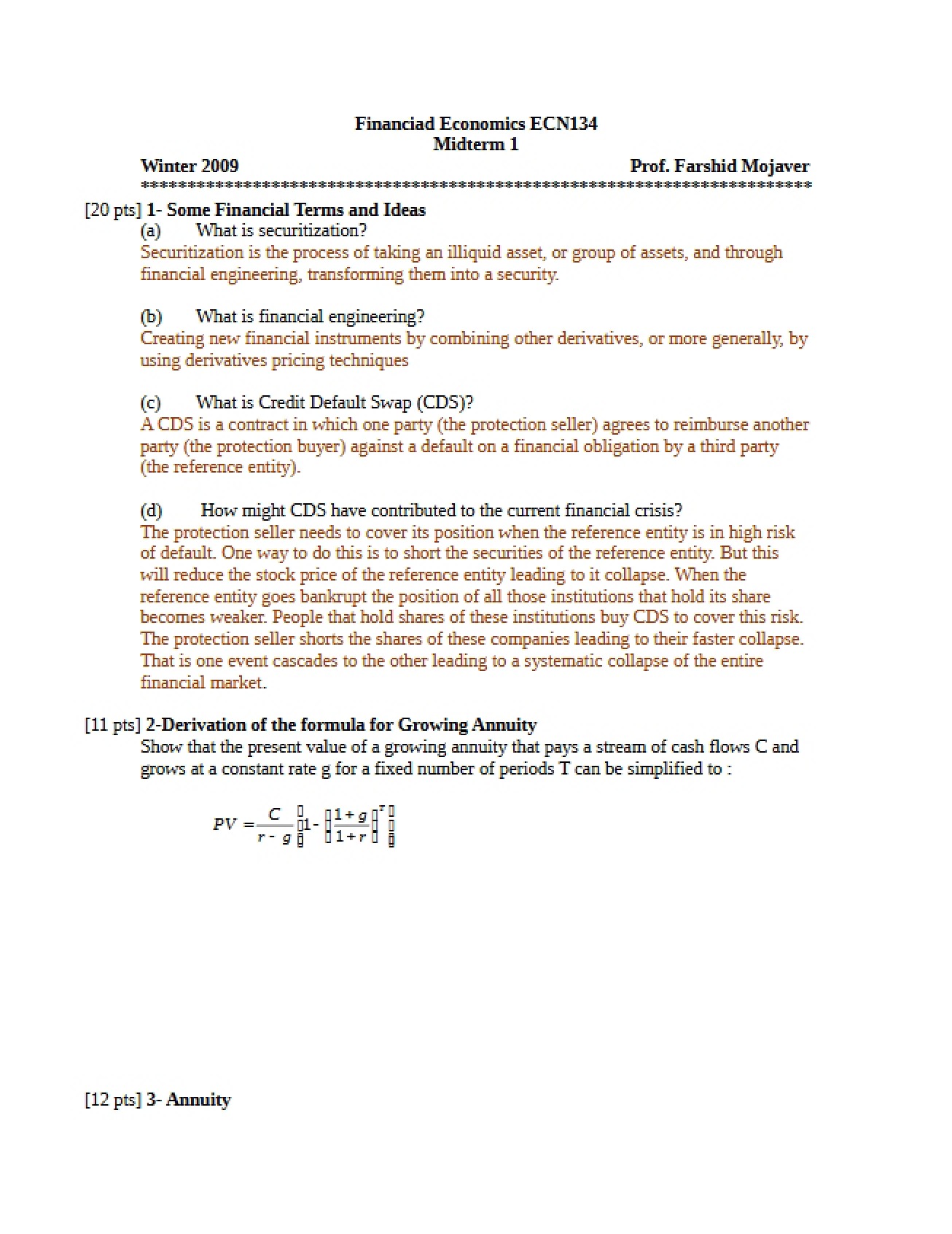 Winter 09 Midterm 1 Solutions (TA Version)