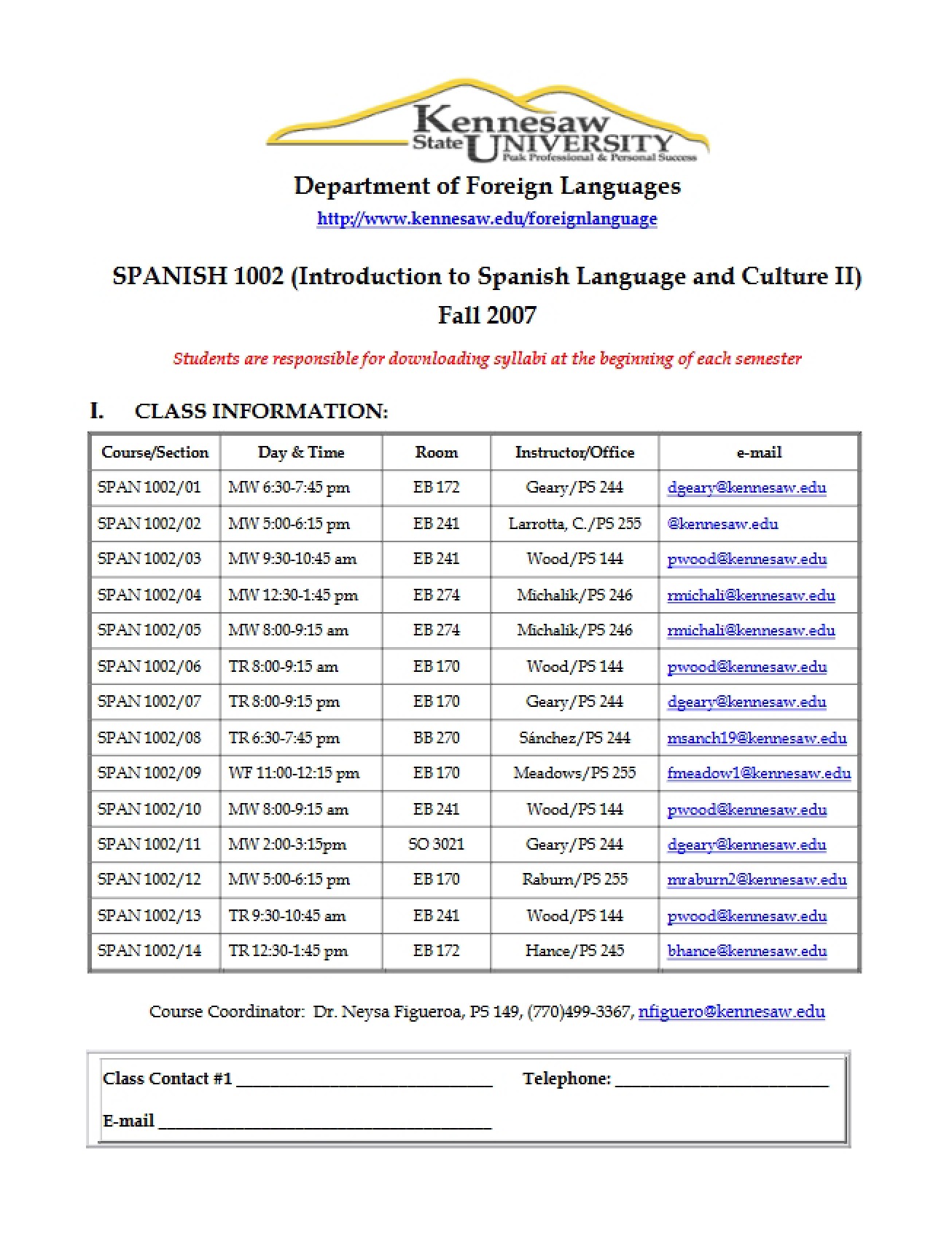 Syllabus and Policies for SPAN 1002