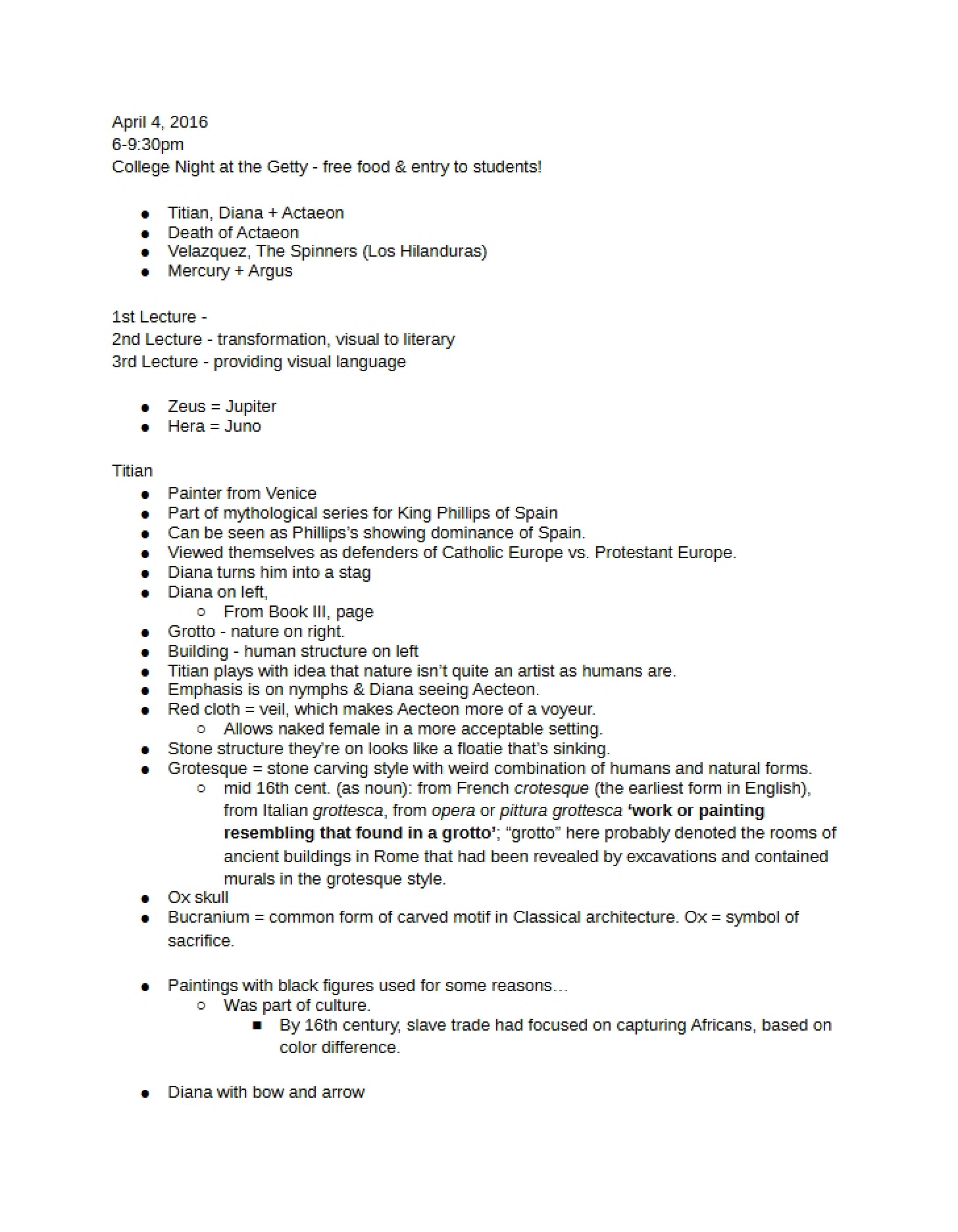 Notes for CLAS 280 Tue Mar 22, 2016