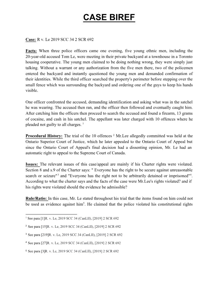 Case Brief for LAWS 2301