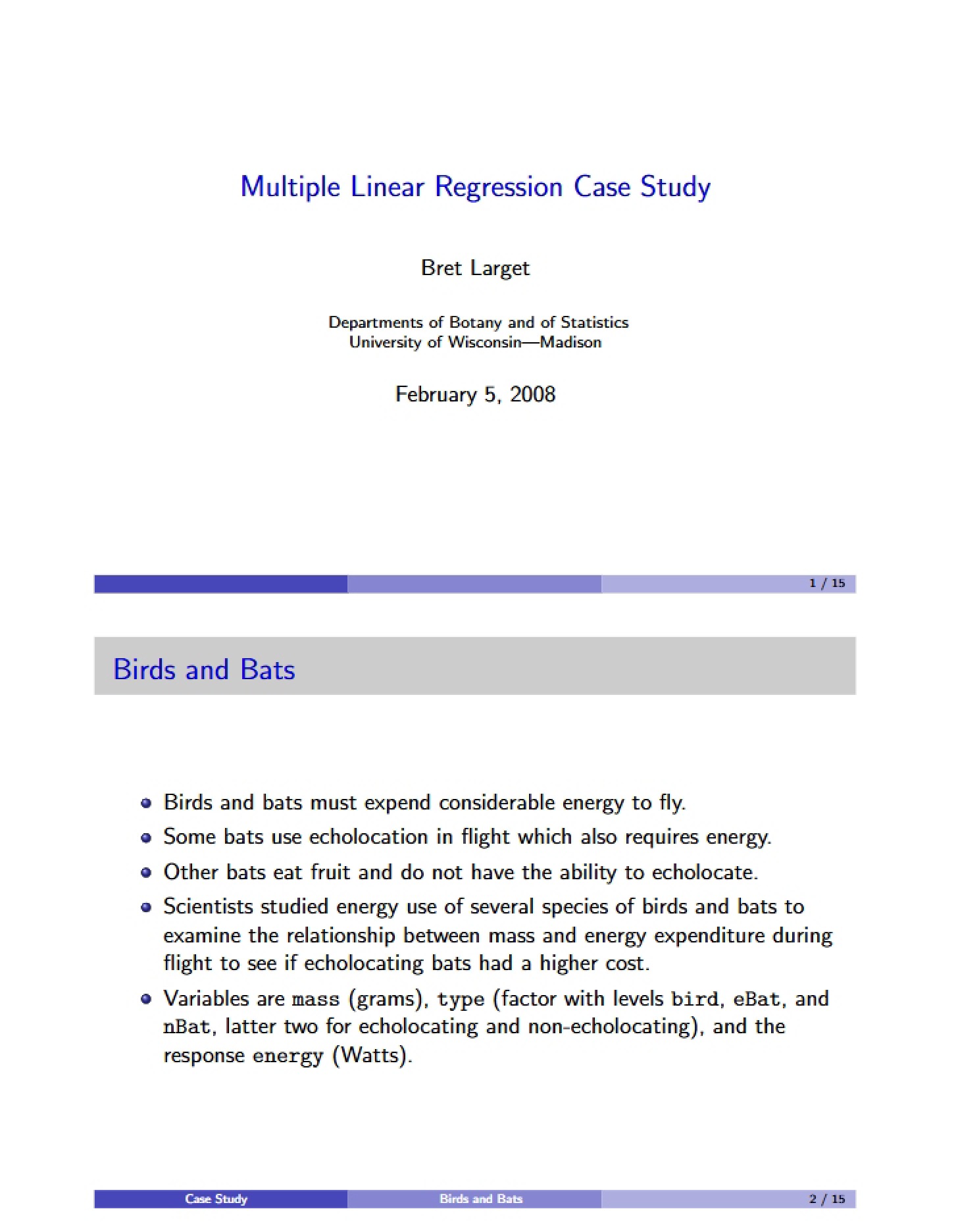 Case Study Handout Multiple Linear Regression