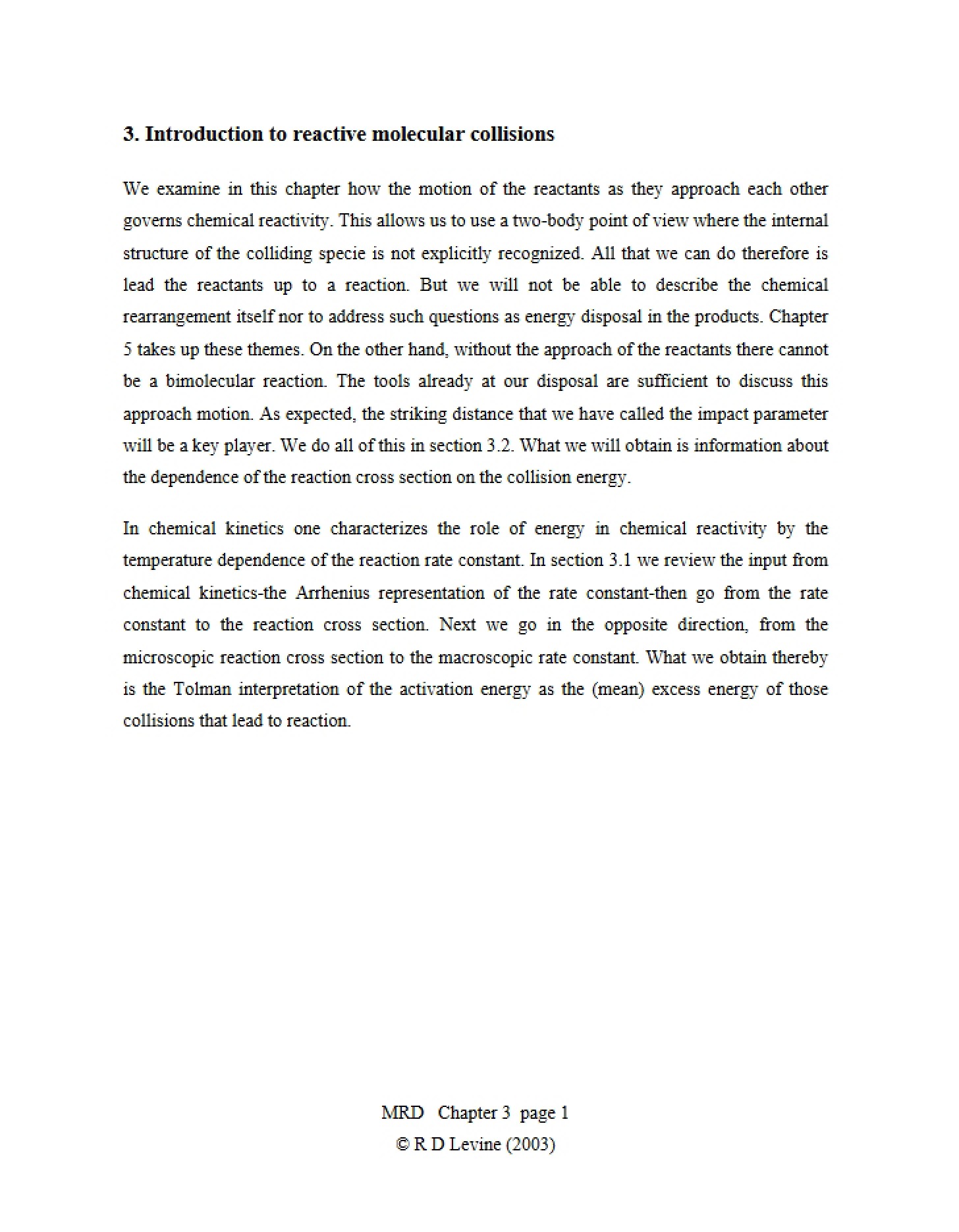 Reactive Molecular Collisions An Introduction
