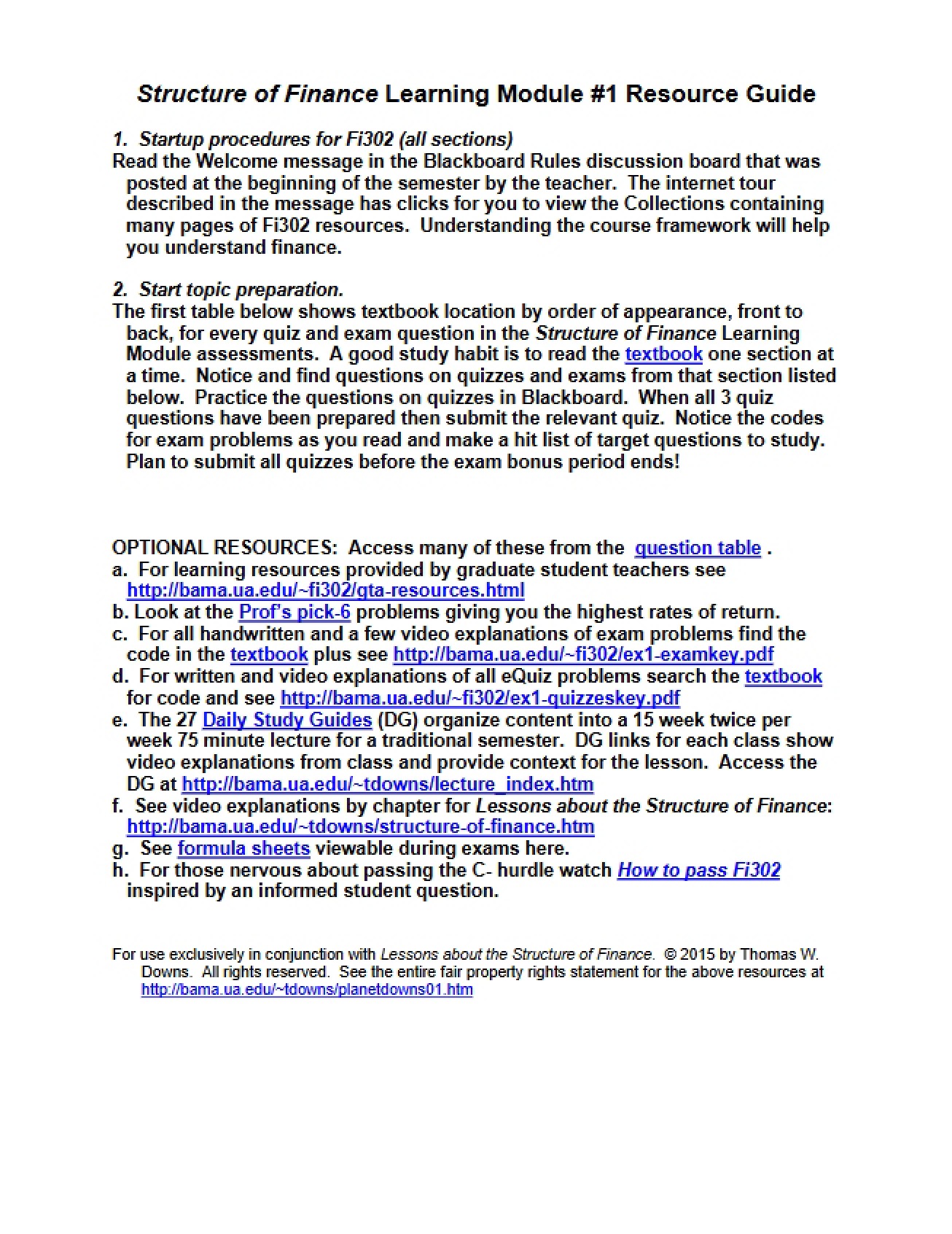 Learning Module 1 Structure of Finance