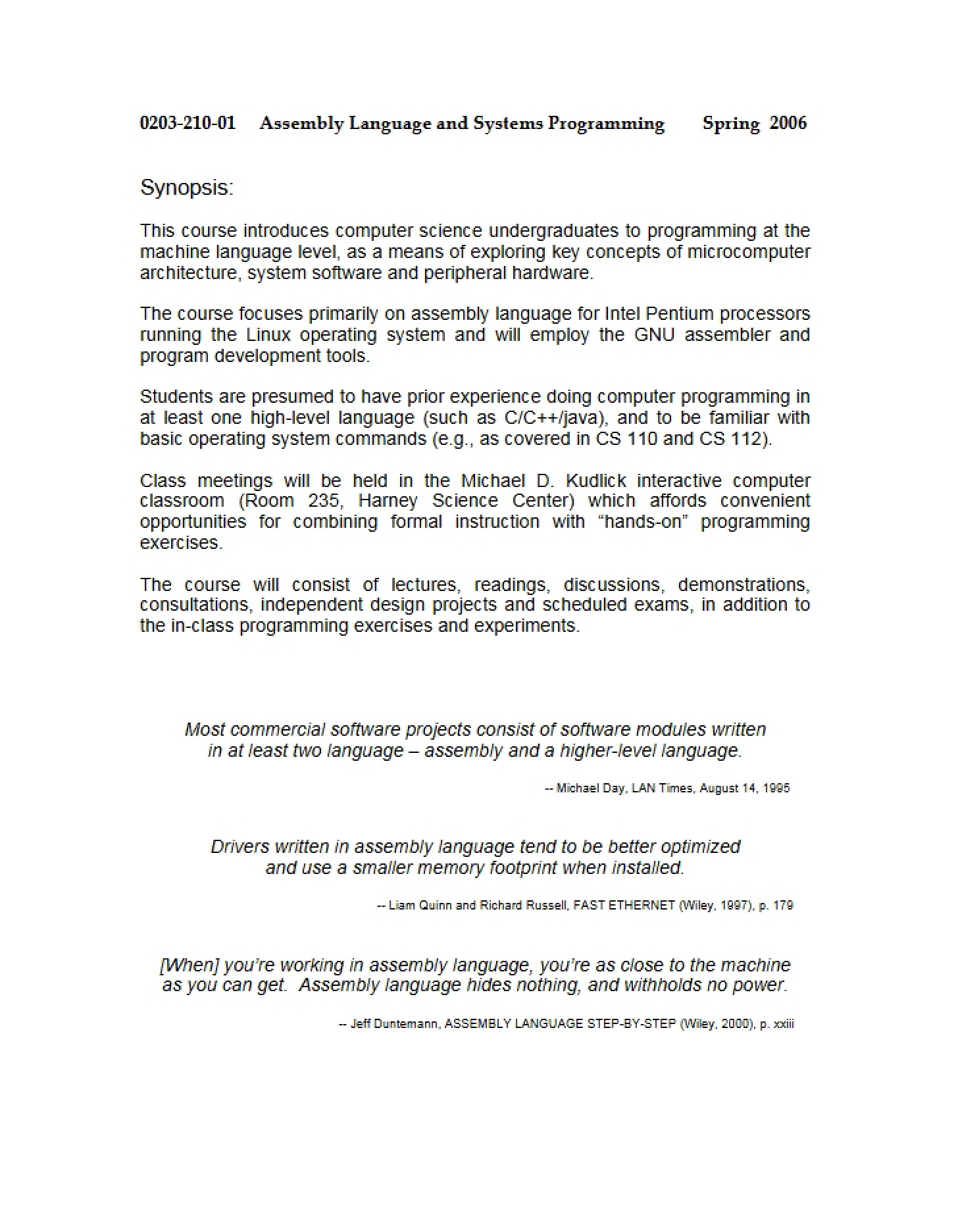 Course Syllabus