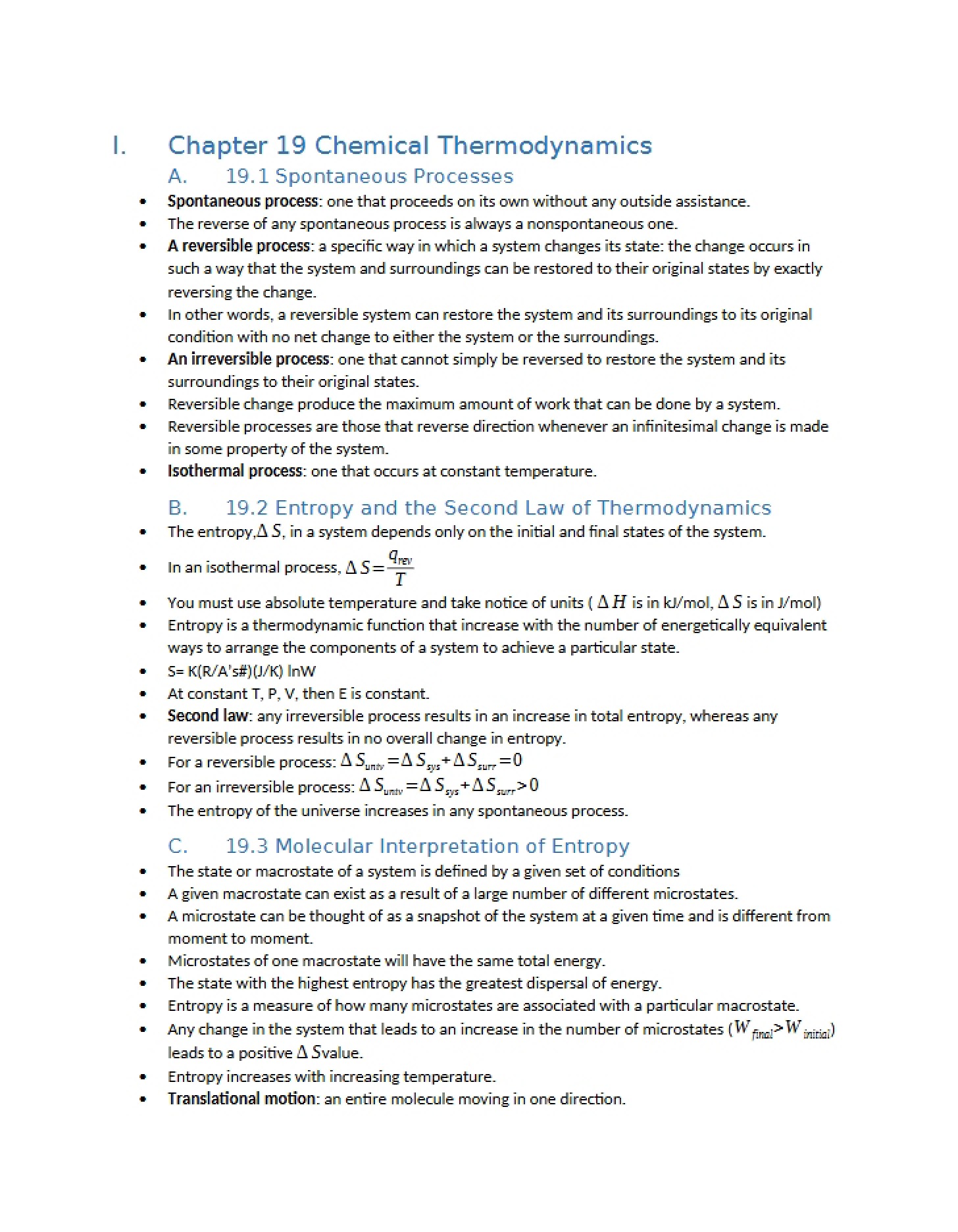 Thermodynamics in Chemistry Chapter 19