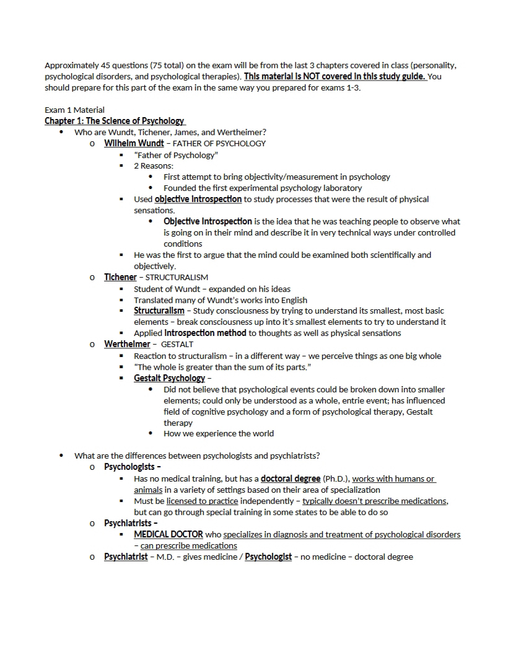 Psychological Science - Chapter One