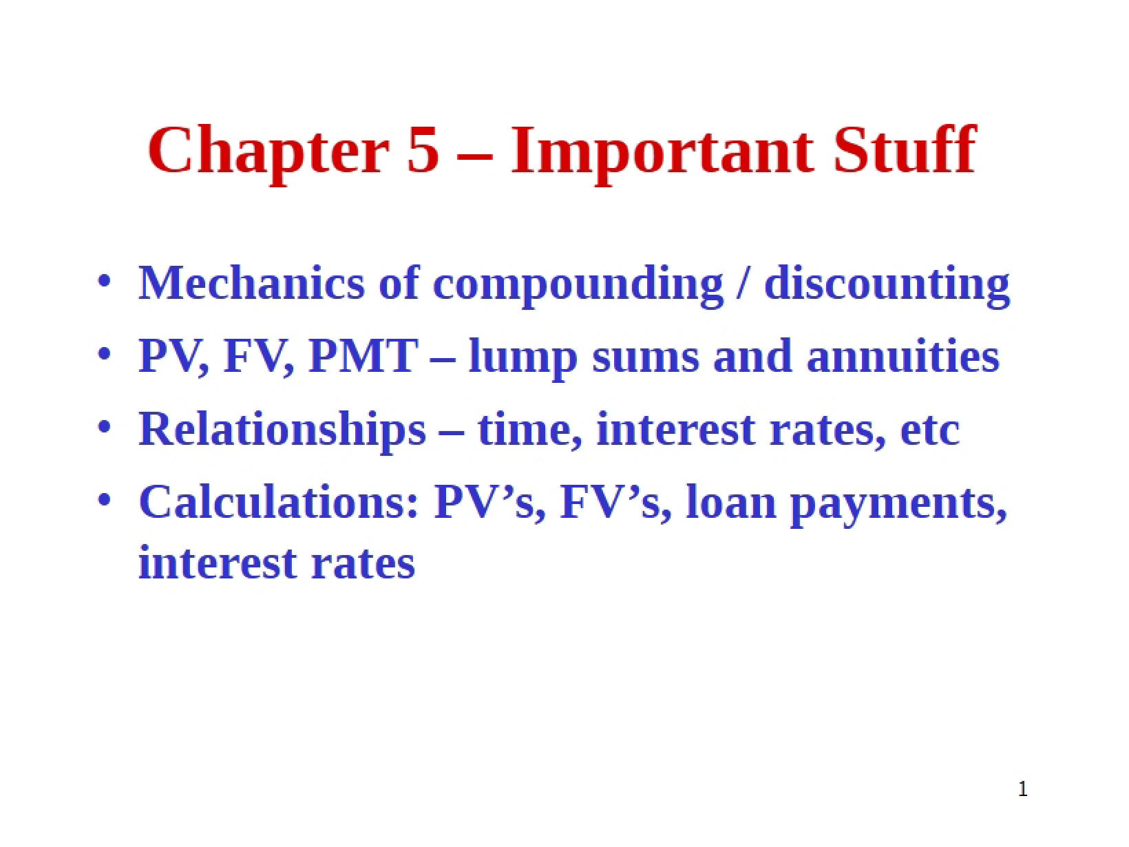 Key Concepts Chapter 5