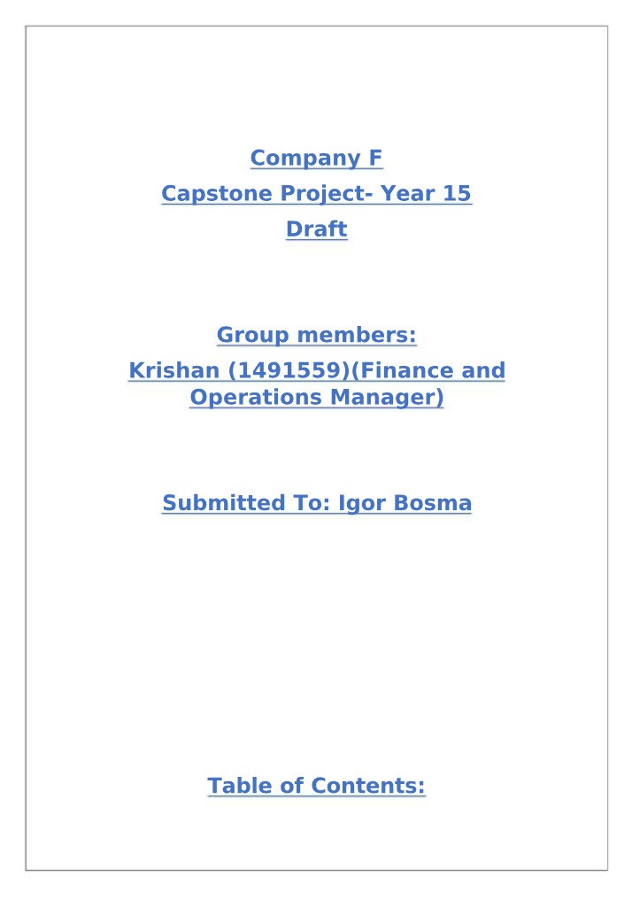 Year 15 Draft - Company F Capstone Project