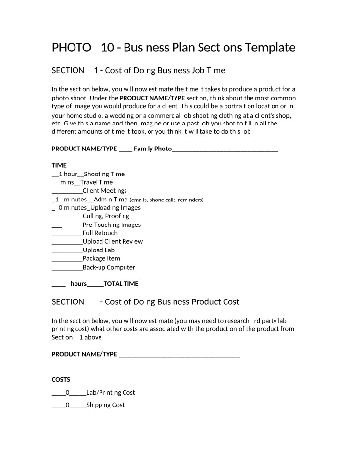Business Plan Section 4-1 Assignment